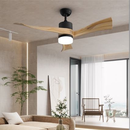 Immax NEO 07136-B - LED Stropný ventilátor SOFISTICADO LED/18W/230V dub Wi-Fi Tuya + diaľkové ovládanie