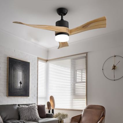 Immax NEO 07136-B - LED Stropný ventilátor SOFISTICADO LED/18W/230V dub Wi-Fi Tuya + diaľkové ovládanie