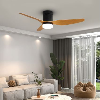 Immax NEO 07142-B - LED Stropný ventilátor NEO LITE VENTO LED/18W/230V Tuya Wi-Fi čierna/drevo + diaľkové ovládanie