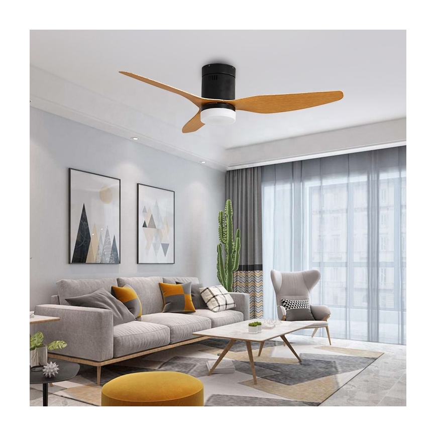 Immax NEO 07142-B - LED Stropný ventilátor NEO LITE VENTO LED/18W/230V Tuya Wi-Fi čierna/drevo + diaľkové ovládanie