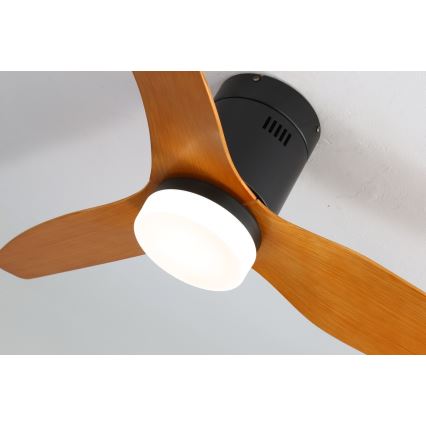 Immax NEO 07142-B - LED Stropný ventilátor NEO LITE VENTO LED/18W/230V Tuya Wi-Fi čierna/drevo + diaľkové ovládanie