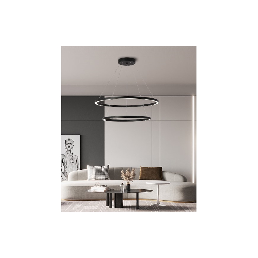Immax NEO 07158-B80-60 - LED Stmievateľný luster na lanku FINO LED/93W/230V Tuya čierna + diaľkové ovládanie