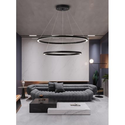 Immax NEO 07158-B80-60 - LED Stmievateľný luster na lanku FINO LED/93W/230V Tuya čierna + diaľkové ovládanie