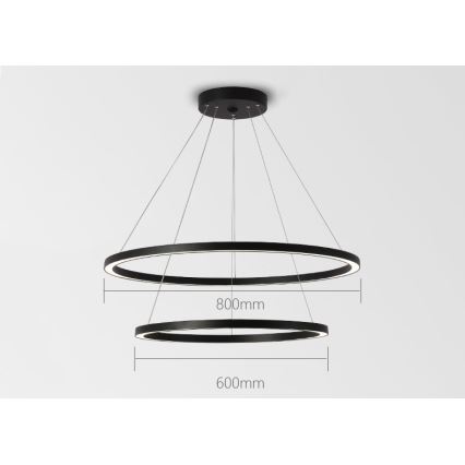 Immax NEO 07158-B80-60 - LED Stmievateľný luster na lanku FINO LED/93W/230V Tuya čierna + diaľkové ovládanie