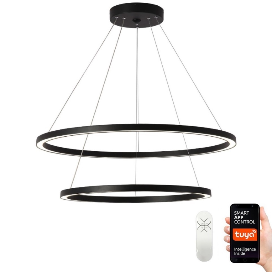 Immax NEO 07158-B80-60 - LED Stmievateľný luster na lanku FINO LED/93W/230V Tuya čierna + diaľkové ovládanie