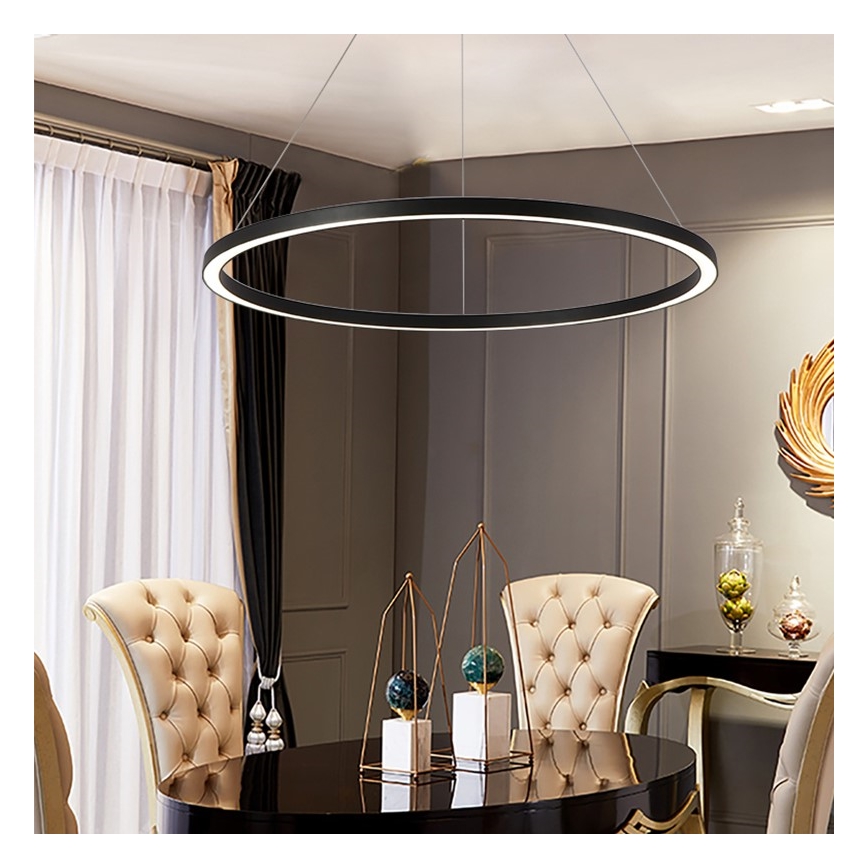 Immax NEO 07158-B80 - LED Stmievateľný luster na lanku FINO LED/60W/230V Tuya čierna + diaľkové ovládanie