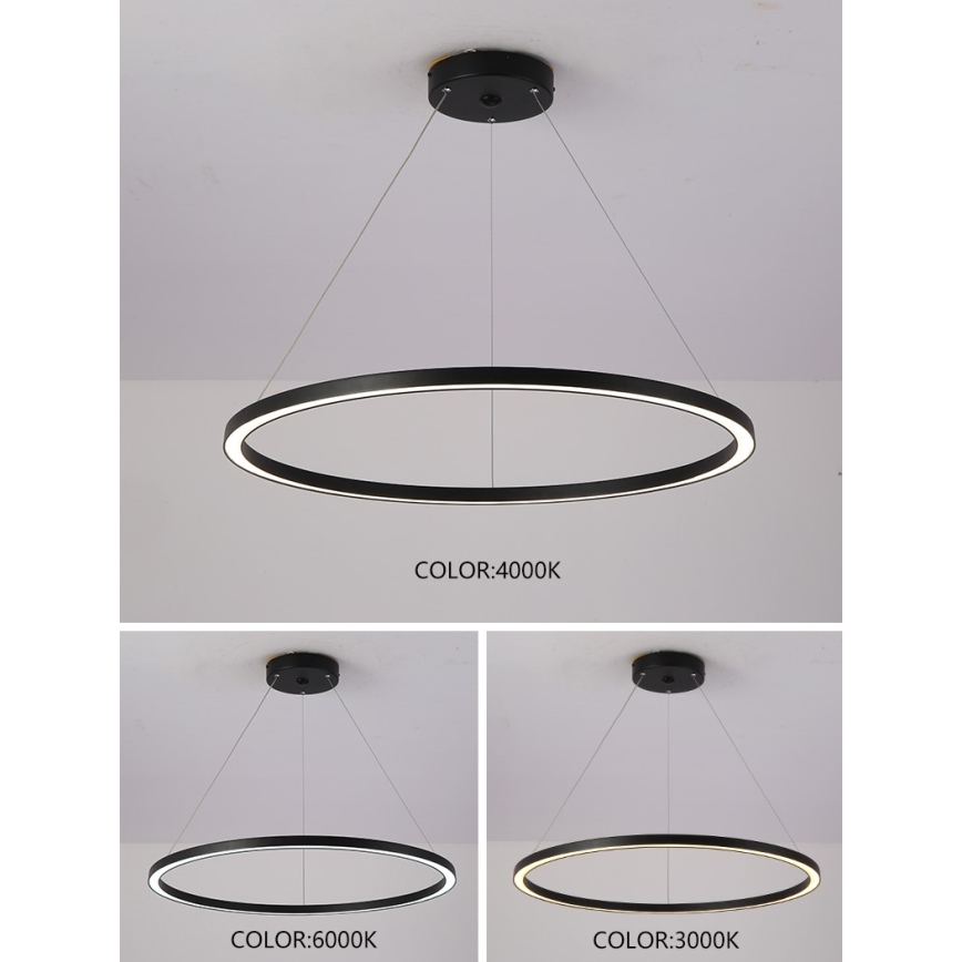 Immax NEO 07158-B80 - LED Stmievateľný luster na lanku FINO LED/60W/230V Tuya čierna + diaľkové ovládanie