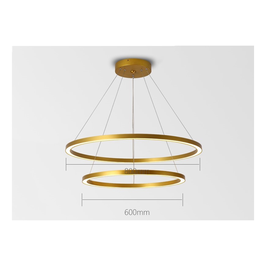 Immax NEO 07159-G80-60 - LED Stmievateľný luster na lanku FINO LED/93W/230V Tuya zlatá + diaľkové ovládanie