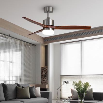 Immax NEO 07165-S - LED Stropný ventilátor ELEGANTE LED/18W/230V dub Wi-Fi Tuya + diaľkové ovládanie