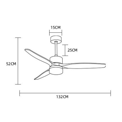 Immax NEO 07165-S - LED Stropný ventilátor ELEGANTE LED/18W/230V dub Wi-Fi Tuya + diaľkové ovládanie