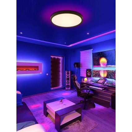 Immax NEO 07166-B40 - LED RGB+CCT Stmievateľné stropné svietidlo NEO LITE TUDO LED/50W/230V Wi-Fi Tuya čierna + diaľkové ovládanie