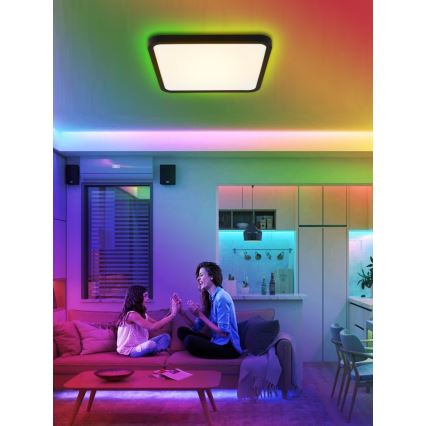 Immax NEO 07167-B40 - LED RGB+CCT Stmievateľné stropné svietidlo NEO LITE TUDO LED/50W/230V Wi-Fi Tuya čierna + diaľkové ovládanie