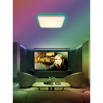 Immax NEO 07168-W40 - LED RGB+CCT Stmievateľné stropné svietidlo NEO LITE TUDO LED/50W/230V Wi-Fi Tuya biela + diaľkové ovládanie