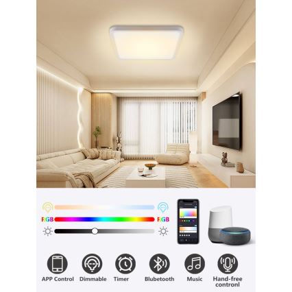 Immax NEO 07168-W40 - LED RGB+CCT Stmievateľné stropné svietidlo NEO LITE TUDO LED/50W/230V Wi-Fi Tuya biela + diaľkové ovládanie