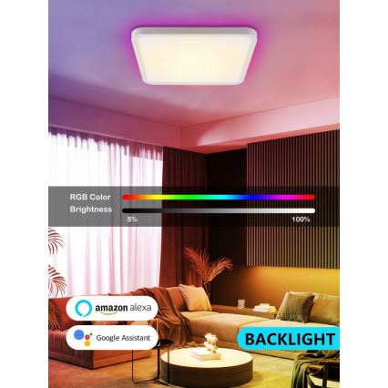 Immax NEO 07168-W40 - LED RGB+CCT Stmievateľné stropné svietidlo NEO LITE TUDO LED/50W/230V Wi-Fi Tuya biela + diaľkové ovládanie