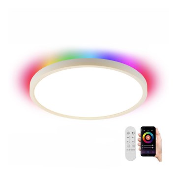 Immax NEO 07169-W60 - LED RGB+CCT Stmievateľné stropné svietidlo NEO LITE TUDO 65W/230V 2700-6500K Wi-Fi Tuya + diaľkové ovládanie biela
