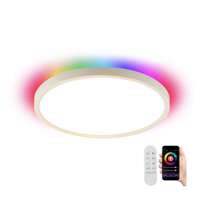 Immax NEO 07169-W60 - LED RGB+CCT Stmievateľné stropné svietidlo NEO LITE TUDO 65W/230V 2700-6500K Wi-Fi Tuya + diaľkové ovládanie biela