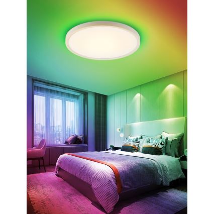 Immax NEO 07169-W60 - LED RGB+CCT Stmievateľné stropné svietidlo NEO LITE TUDO 65W/230V 2700-6500K Wi-Fi Tuya + diaľkové ovládanie biela
