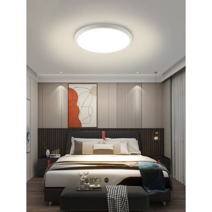 Immax NEO 07169-W60 - LED RGB+CCT Stmievateľné stropné svietidlo NEO LITE TUDO 65W/230V 2700-6500K Wi-Fi Tuya + diaľkové ovládanie biela
