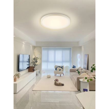 Immax NEO 07169-W60 - LED RGB+CCT Stmievateľné stropné svietidlo NEO LITE TUDO 65W/230V 2700-6500K Wi-Fi Tuya + diaľkové ovládanie biela