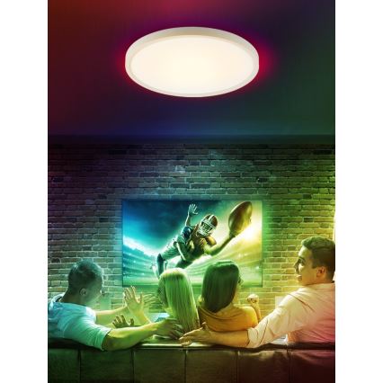 Immax NEO 07169-W60 - LED RGB+CCT Stmievateľné stropné svietidlo NEO LITE TUDO 65W/230V 2700-6500K Wi-Fi Tuya + diaľkové ovládanie biela