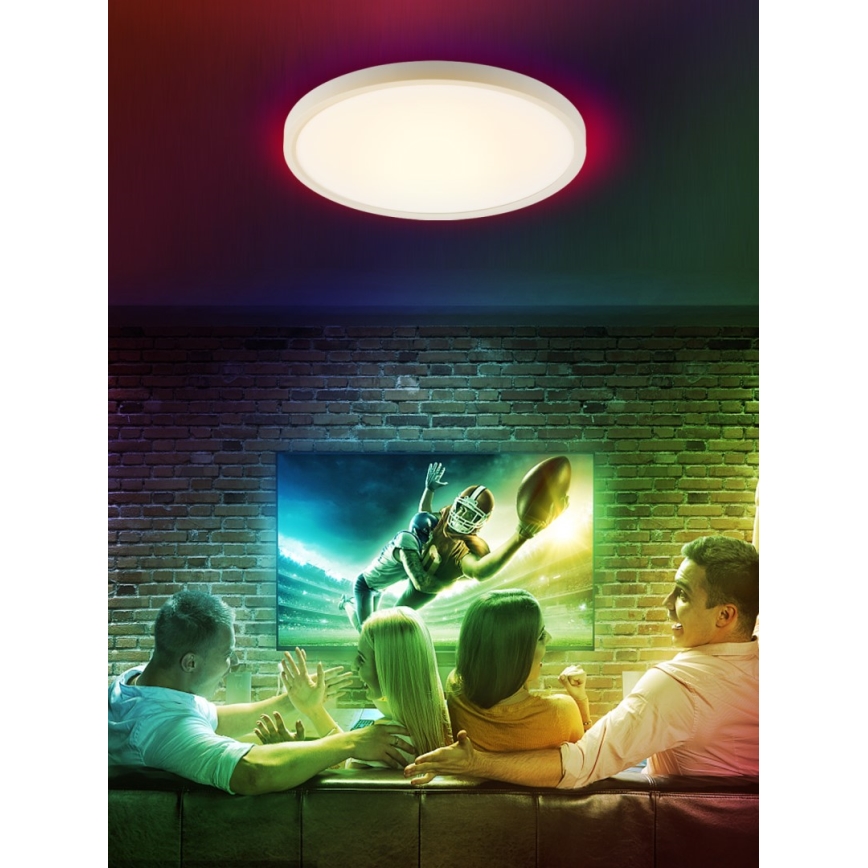 Immax NEO 07169-W60 - LED RGB+CCT Stmievateľné stropné svietidlo NEO LITE TUDO 65W/230V 2700-6500K Wi-Fi Tuya + diaľkové ovládanie biela