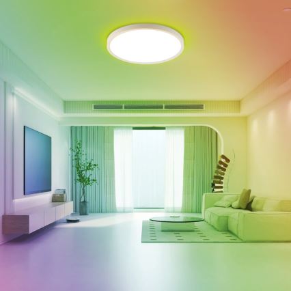 Immax NEO 07169-W60 - LED RGB+CCT Stmievateľné stropné svietidlo NEO LITE TUDO 65W/230V 2700-6500K Wi-Fi Tuya + diaľkové ovládanie biela