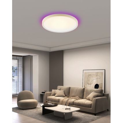 Immax NEO 07169-W60 - LED RGB+CCT Stmievateľné stropné svietidlo NEO LITE TUDO 65W/230V 2700-6500K Wi-Fi Tuya + diaľkové ovládanie biela