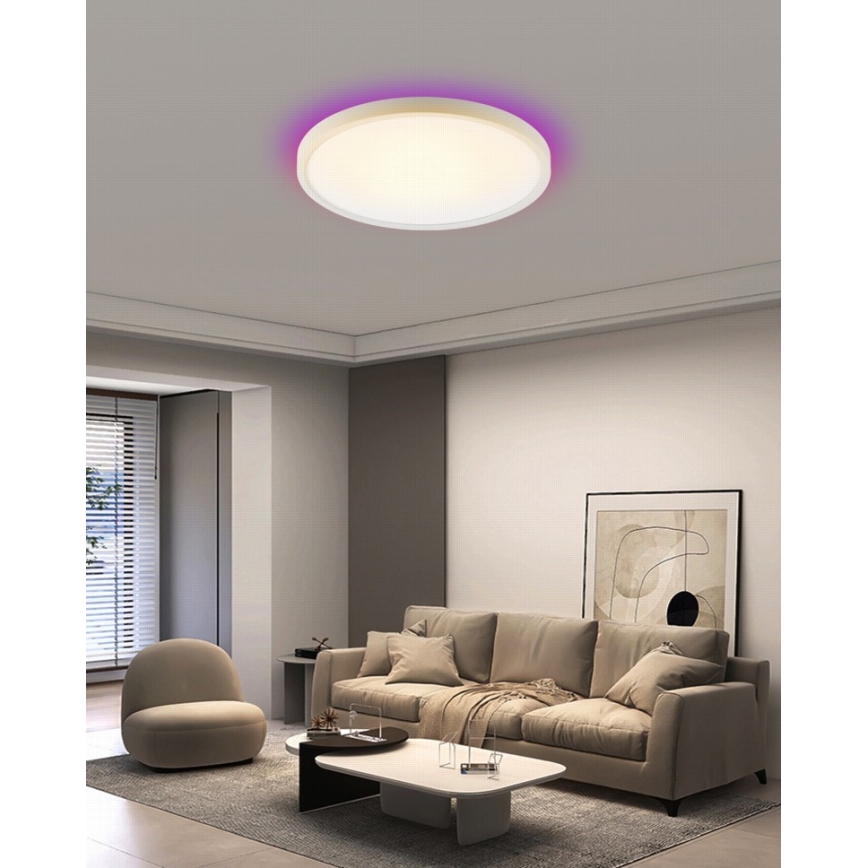 Immax NEO 07169-W60 - LED RGB+CCT Stmievateľné stropné svietidlo NEO LITE TUDO 65W/230V 2700-6500K Wi-Fi Tuya + diaľkové ovládanie biela