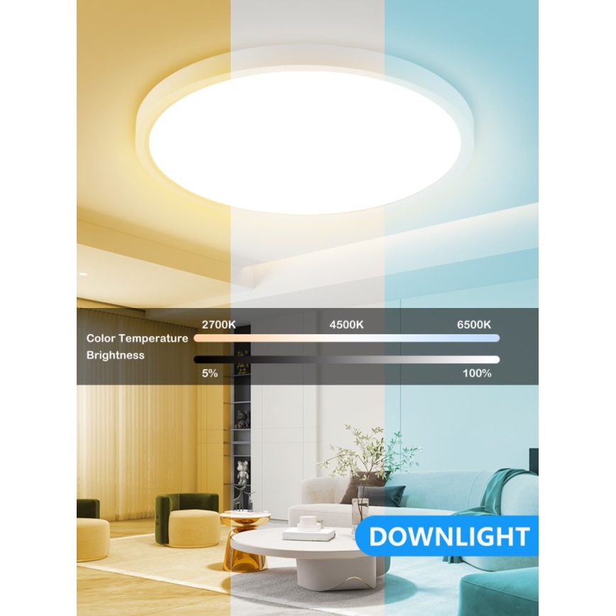 Immax NEO 07169-W60 - LED RGB+CCT Stmievateľné stropné svietidlo NEO LITE TUDO 65W/230V 2700-6500K Wi-Fi Tuya + diaľkové ovládanie biela