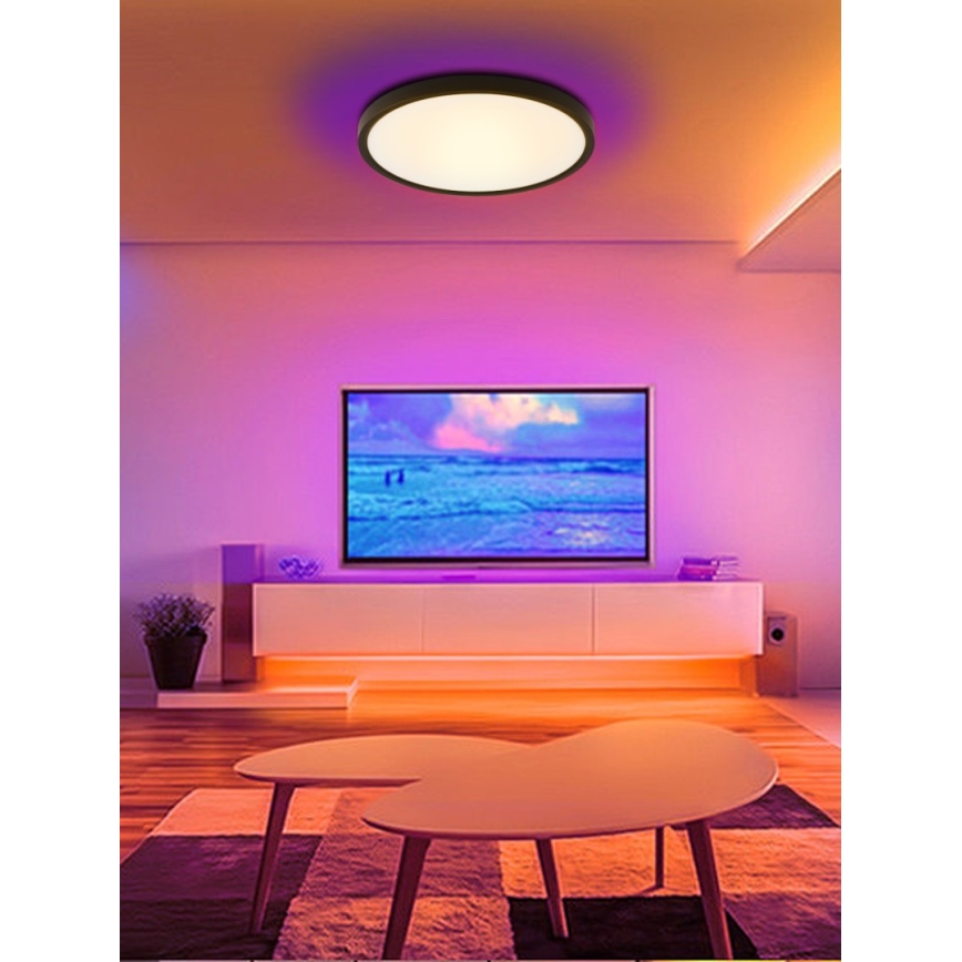 Immax NEO 07170-B60 - LED RGB+CCT Stmievateľné stropné svietidlo NEO LITE TUDO LED/65W/230V 2700-6500K Wi-Fi Tuya čierna + diaľkové ovládanie