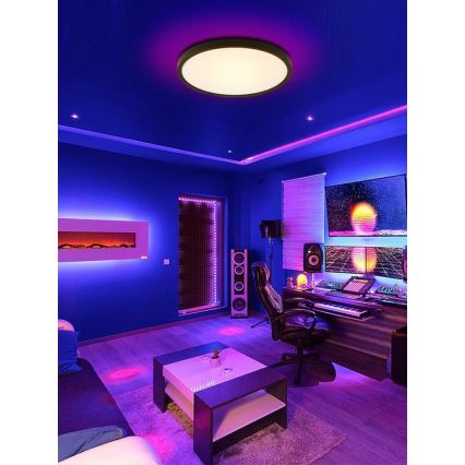 Immax NEO 07170-B60 - LED RGB+CCT Stmievateľné stropné svietidlo NEO LITE TUDO LED/65W/230V 2700-6500K Wi-Fi Tuya čierna + diaľkové ovládanie