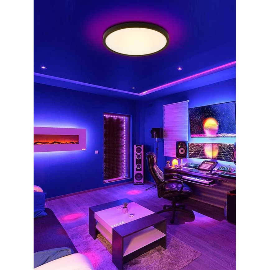 Immax NEO 07170-B60 - LED RGB+CCT Stmievateľné stropné svietidlo NEO LITE TUDO LED/65W/230V 2700-6500K Wi-Fi Tuya čierna + diaľkové ovládanie