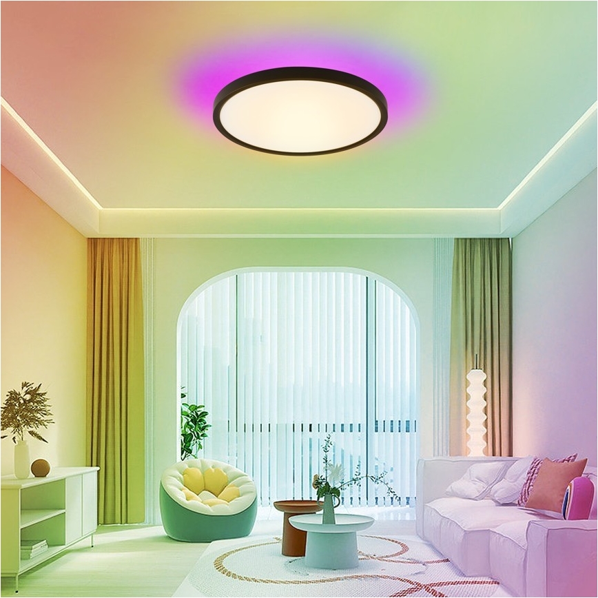 Immax NEO 07170-B60 - LED RGB+CCT Stmievateľné stropné svietidlo NEO LITE TUDO LED/65W/230V 2700-6500K Wi-Fi Tuya čierna + diaľkové ovládanie