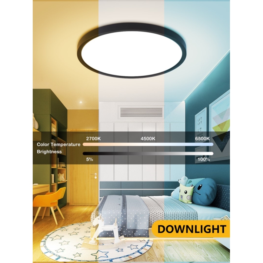 Immax NEO 07170-B60 - LED RGB+CCT Stmievateľné stropné svietidlo NEO LITE TUDO LED/65W/230V 2700-6500K Wi-Fi Tuya čierna + diaľkové ovládanie