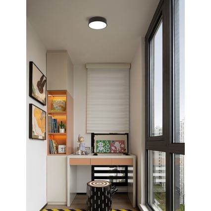 Immax NEO 07200L - LED Stmievateľné stropné svietidlo RONDATE LED/18W/230V 3000-6000K pr. 25 cm čierna Tuya + diaľkové ovládanie