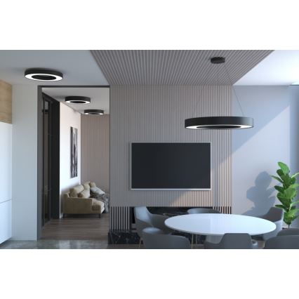 Immax NEO 07209L - LED Stmievateľné stropné svietidlo PASTEL LED/53W/230V 60 cm čierna Tuya + diaľkové ovládanie