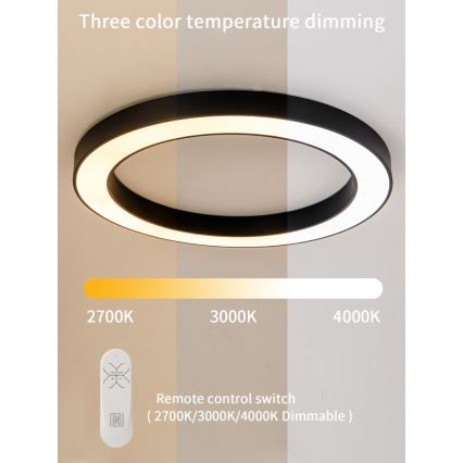 Immax NEO 07210L - LED Stmievateľné stropné svietidlo PASTEL LED/68W/230V 95 cm čierna Tuya + diaľkové ovládanie