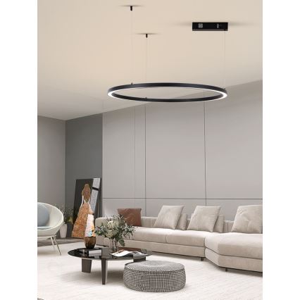 Immax NEO 07215L - LED Stmievateľný luster na lanku FINO LED/60W/230V 80 cm čierna Tuya + diaľkové ovládanie