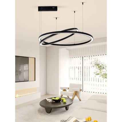 Immax NEO 07216L - LED Stmievateľný luster na lanku FINO LED/93W/230V 60/80cm čierna Tuya + diaľkové ovládanie