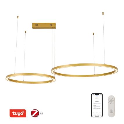 Immax NEO 07218L - LED Stmievateľný luster na lanku FINO LED/93W/230V 60/80cm zlatá Tuya + diaľkové ovládanie