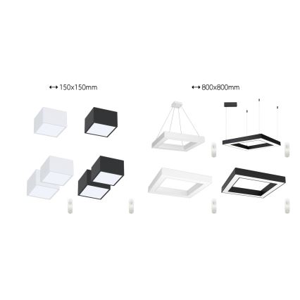 Immax NEO 07239L - LED Stmievateľné stropné svietidlo CANTO LED/60W/230V čierna Tuya + diaľkové ovládanie