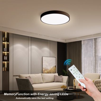 Immax NEO 07248L - LED Stmievateľné stropné svietidlo NEO LITE SEMPLICI LED/36W/230V 3000-6000K Wi-Fi Tuya čierna + diaľkové ovládanie