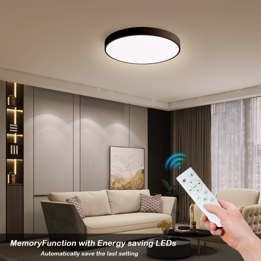 Immax NEO 07248L - LED Stmievateľné stropné svietidlo NEO LITE SEMPLICI LED/36W/230V 3000-6000K Wi-Fi Tuya čierna + diaľkové ovládanie