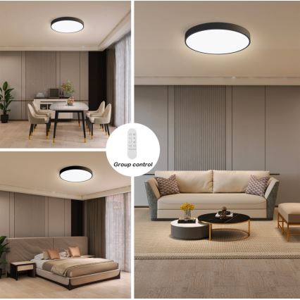 Immax NEO 07248L - LED Stmievateľné stropné svietidlo NEO LITE SEMPLICI LED/36W/230V 3000-6000K Wi-Fi Tuya čierna + diaľkové ovládanie