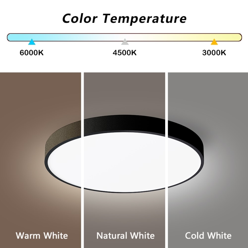 Immax NEO 07248L - LED Stmievateľné stropné svietidlo NEO LITE SEMPLICI LED/36W/230V 3000-6000K Wi-Fi Tuya čierna + diaľkové ovládanie