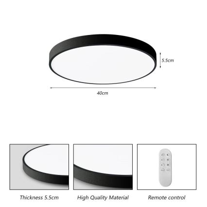 Immax NEO 07248L - LED Stmievateľné stropné svietidlo NEO LITE SEMPLICI LED/36W/230V 3000-6000K Wi-Fi Tuya čierna + diaľkové ovládanie