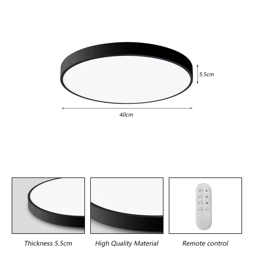 Immax NEO 07248L - LED Stmievateľné stropné svietidlo NEO LITE SEMPLICI LED/36W/230V 3000-6000K Wi-Fi Tuya čierna + diaľkové ovládanie