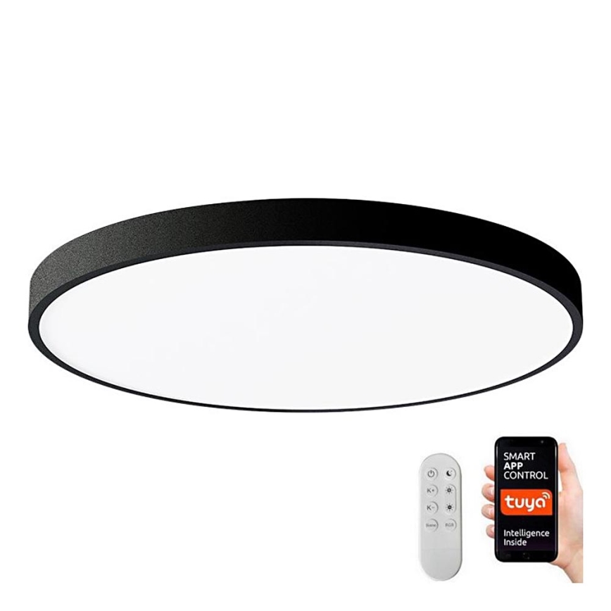Immax NEO 07250L - LED Stmievateľné stropné svietidlo NEO LITE SEMPLICI LED/60W/230V 3000-6000K Wi-Fi Tuya čierna + diaľkové ovládanie