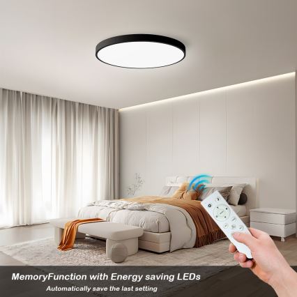 Immax NEO 07250L - LED Stmievateľné stropné svietidlo NEO LITE SEMPLICI LED/60W/230V 3000-6000K Wi-Fi Tuya čierna + diaľkové ovládanie